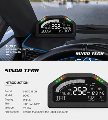 DO921 OBD2 6.5" Race Car Dashboard With Black Display